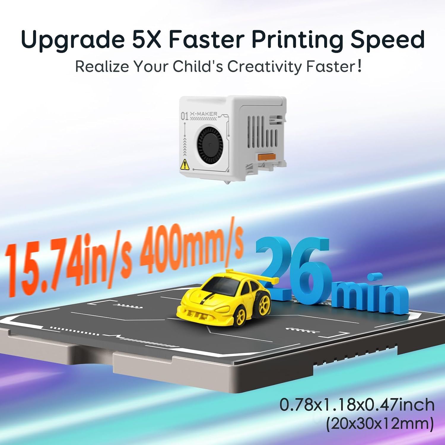 AI 3D Printer for Kids, Fast 400mm/s, 1500+ Models, Enclosed Safe | One-Click WiFi App Control, Leveling-Free 3D
