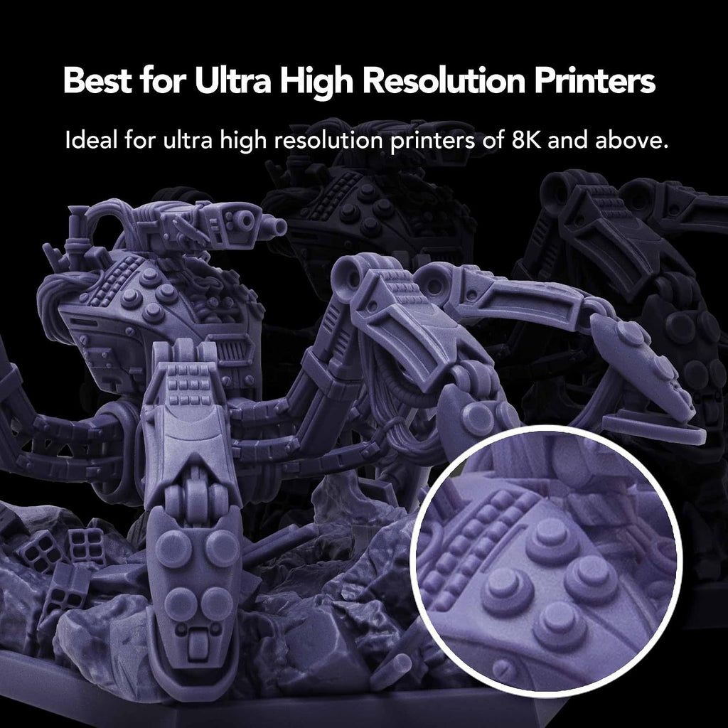 Aqua Hyperfine Photopolymer Resin for 9K, 12K or Higher Resolution 3D Printers, 405nm LCD UV-Curing 3D Printing with