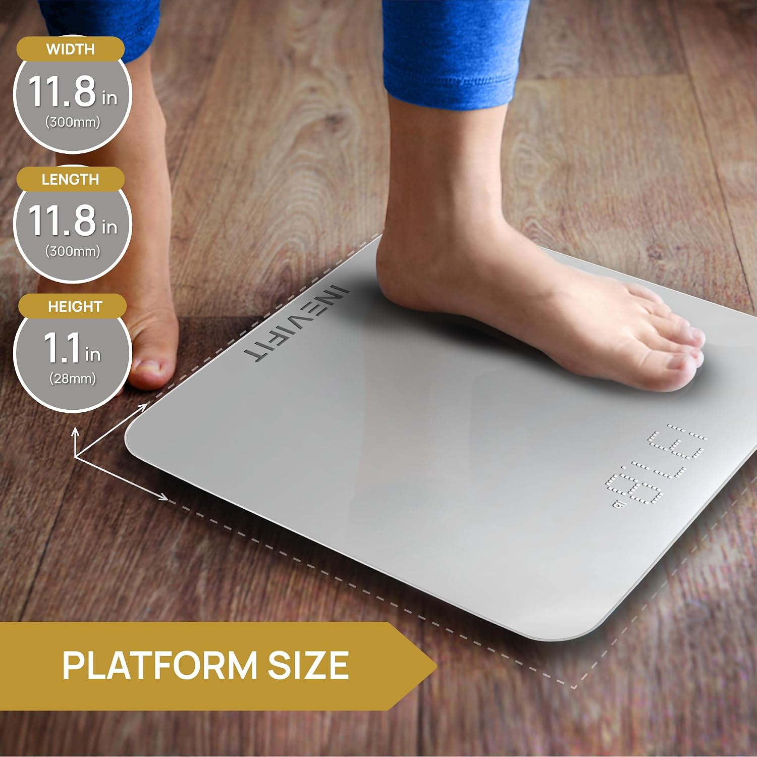 Premium Bathroom Scale, Highly Accurate Digital Bathroom Body Scale, Measures Weight up to 400 lbs. Includes Batteries