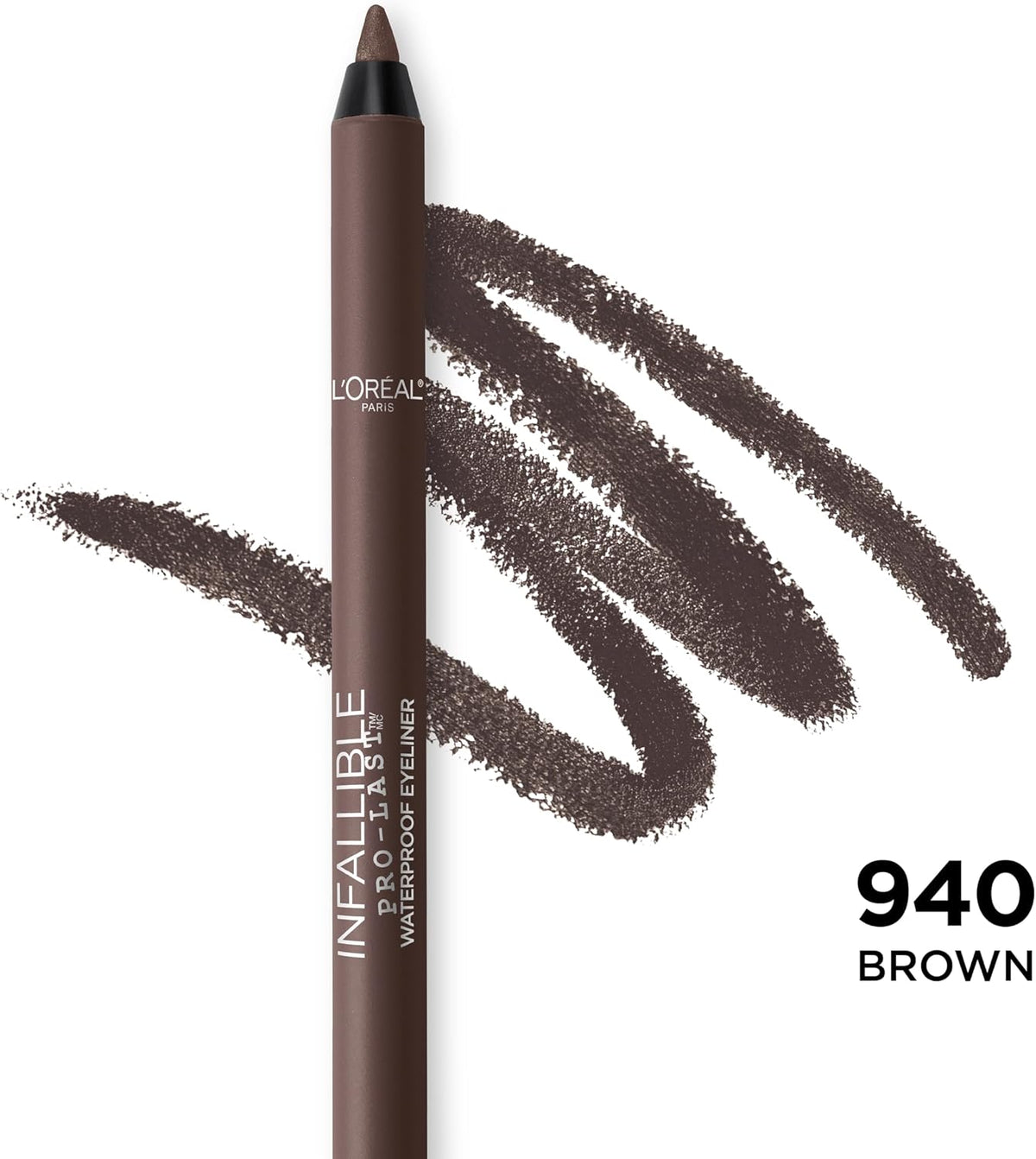 L'Oreal Paris Makeup Infallible Pro-Last Pencil Eyeliner, Waterproof and Smudge-Resistant, Glides on Easily to Create