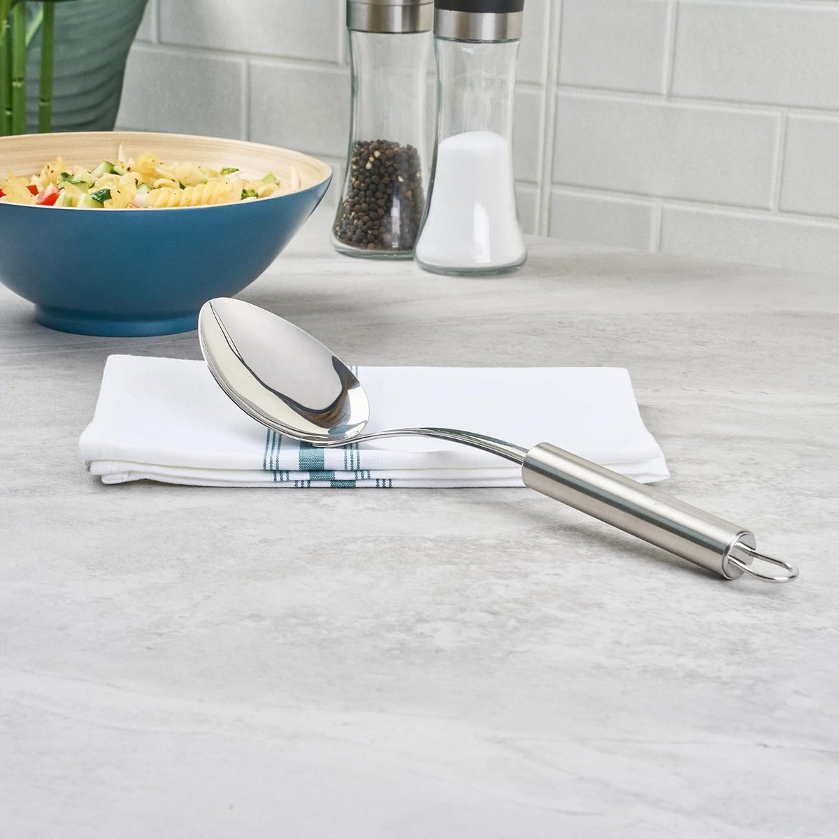 Stainless Steel Cooking Spoon - 36 Pack - German Standard Metal Kitchen Spoon with Ergonomic Handle, Dishwasher Safe