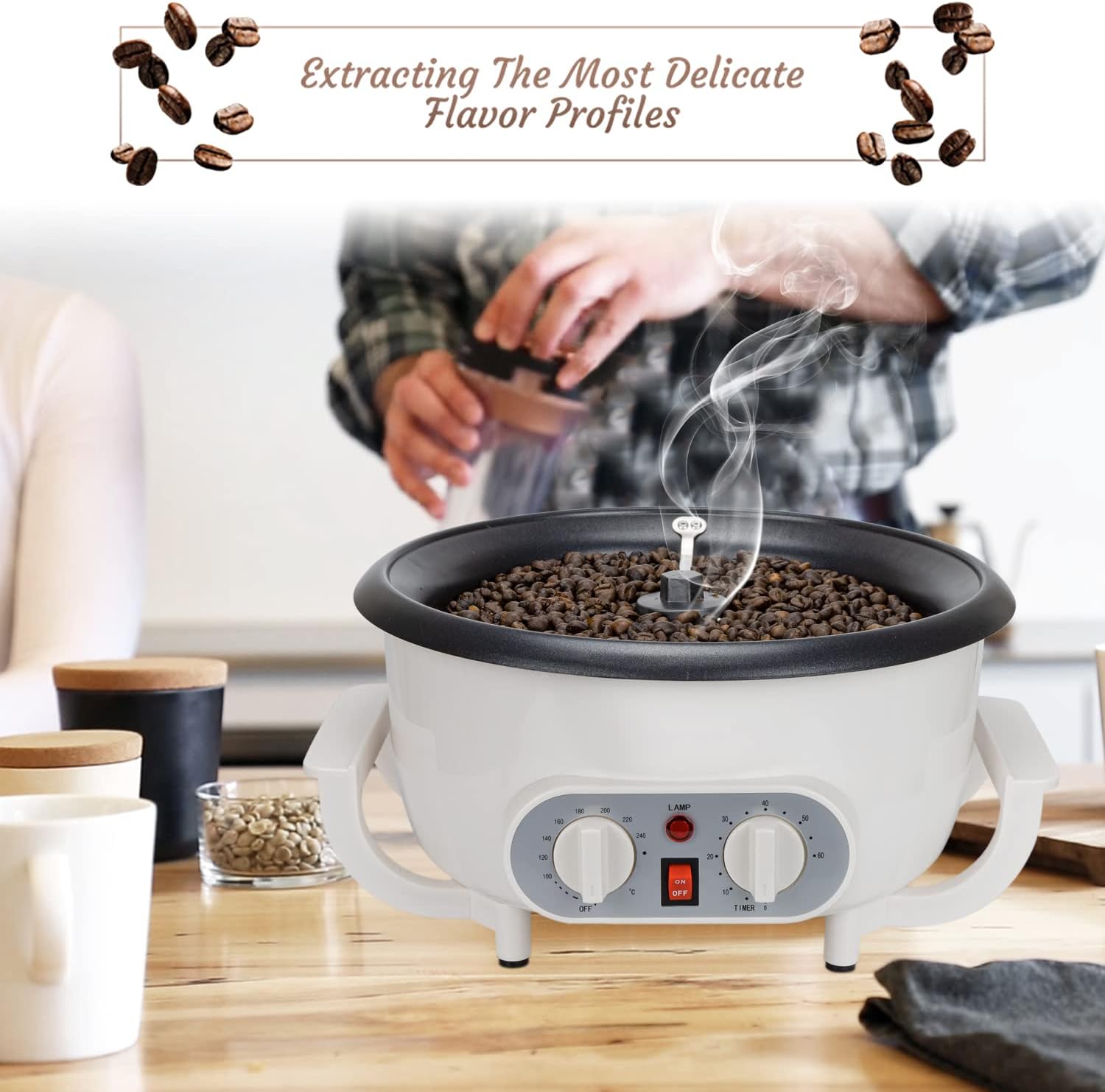 Upgraded Coffee Roaster, Electric Coffee Bean Roaster Machine for Home