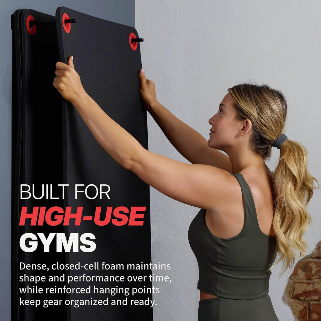 Hanging Exercise Mats for Gyms, Closed-Cell Foam Yoga & Fitness Mats with Grommets, Thick Workout Mats for Studios &