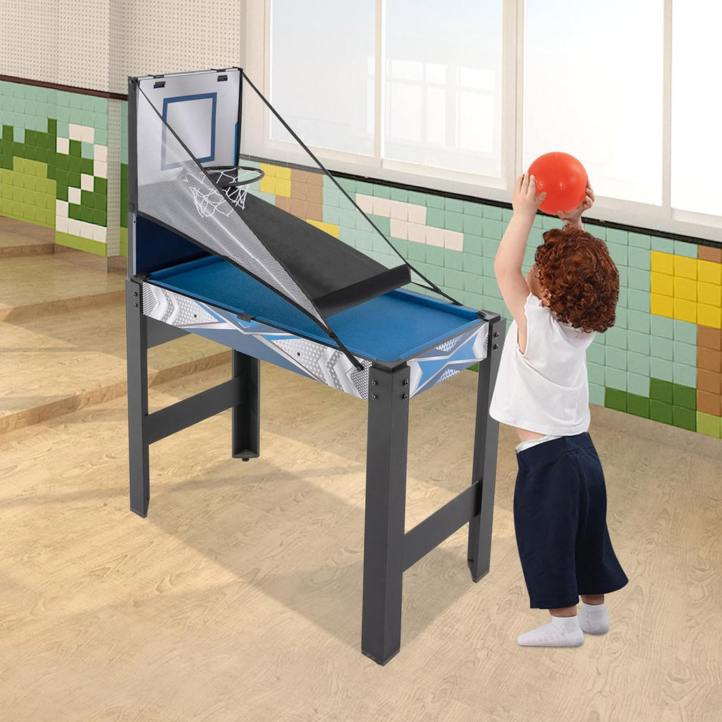 5 in 1 Multi Combo Game Table, 2.4Ft H x 3Ft W Folding Multi Game Table Set with Billiards, Air Hockey, Ping