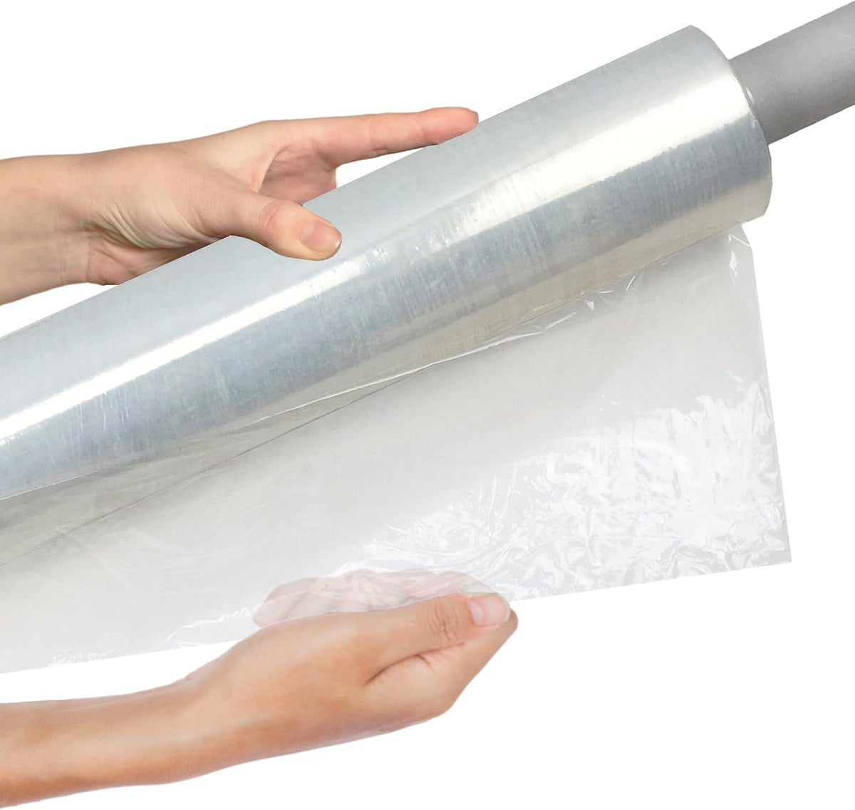 Stretch Film/Wrap, 20" x 1000' 80G With Handle, 4-Pack, Clear