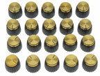 Dopro 20pcs Guitar AMP Amplifier Push on fit Knobs Black w/Gold Cap for Marshall Amplifier