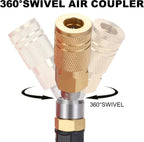 Hromee 1/4 in x 30 ft Polyurethane Recoil Air Hose