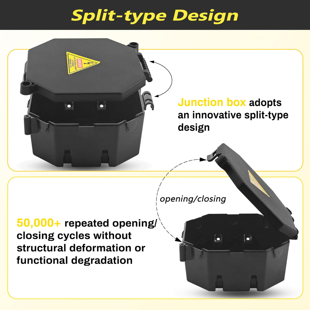 MIARALA Black Open Splice Junction Box (10 Pack)