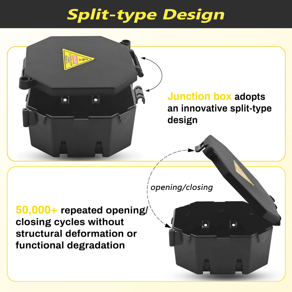 MIARALA Black Open Splice Junction Box (10 Pack)