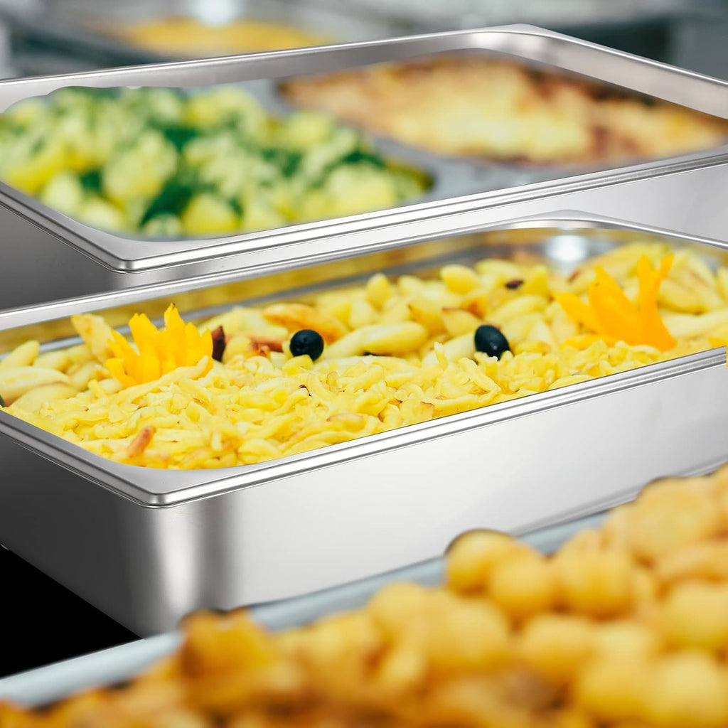 3 Pack Full Size Hotel Pan with Lid, 2.6 Inch, 4 Inch