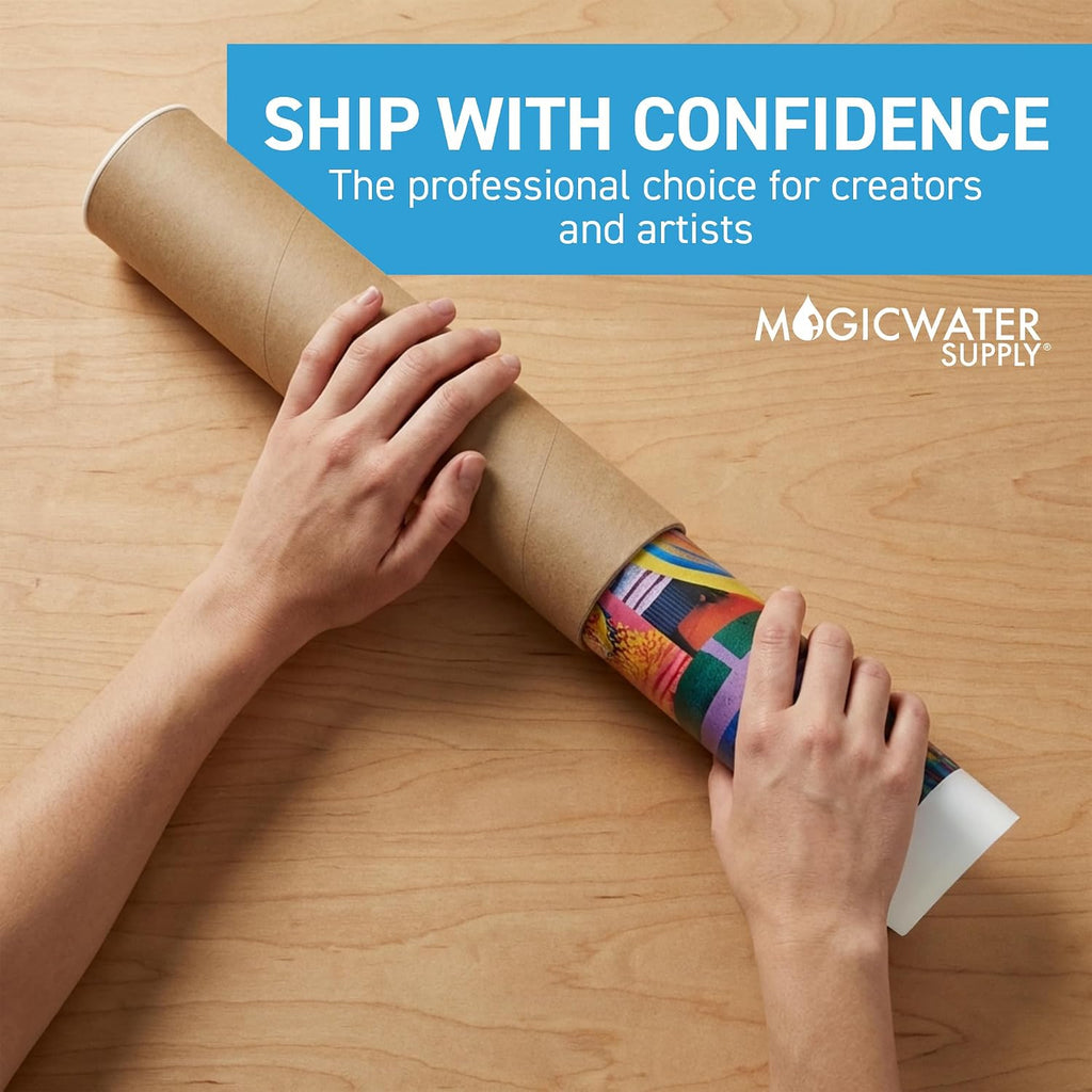 2.5 x 36 Inch Kraft Mailing Tubes with End Cap - 6 Pack