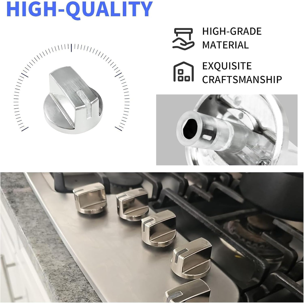 5 Pcs AEZ73293801 Burner Control Stove Knobs for LG Range/Stove Gas Cooktop