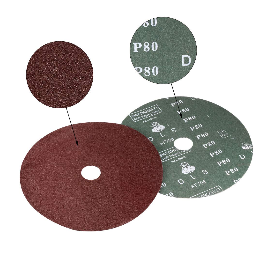 uxcell 7" x 7/8" Resin Fiber Discs 80 Grit Sanding Grinding Discs,5 Pack