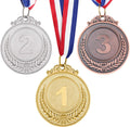 Metal Winner Gold Silver Bronze Award Medals with Neck Ribbon, Style,1st 2nd 3rd Place,3 Pcs