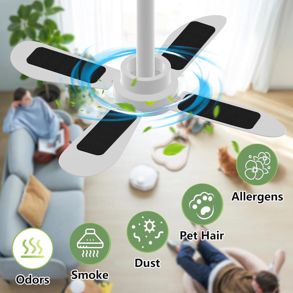 30 Pack Ceiling Fan Filters for Blades, Strong Activated Coconut Carbon Filter for Ceiling Fans, Universal Fit