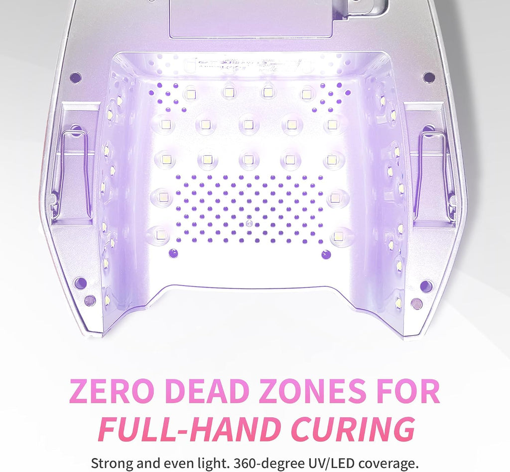 Hybrid PRO 2.0 UV/LED Nail Lamp – 48W Wireless Rechargeable Nail Dryer, Full Hand Curing, Smart Motion Sensor