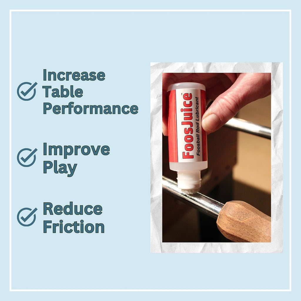 FoosJuice 100% Silicone Foosball Rod Lubricant with Dauber Top Applicator - The Clean and Easy to Use Lube - Made in