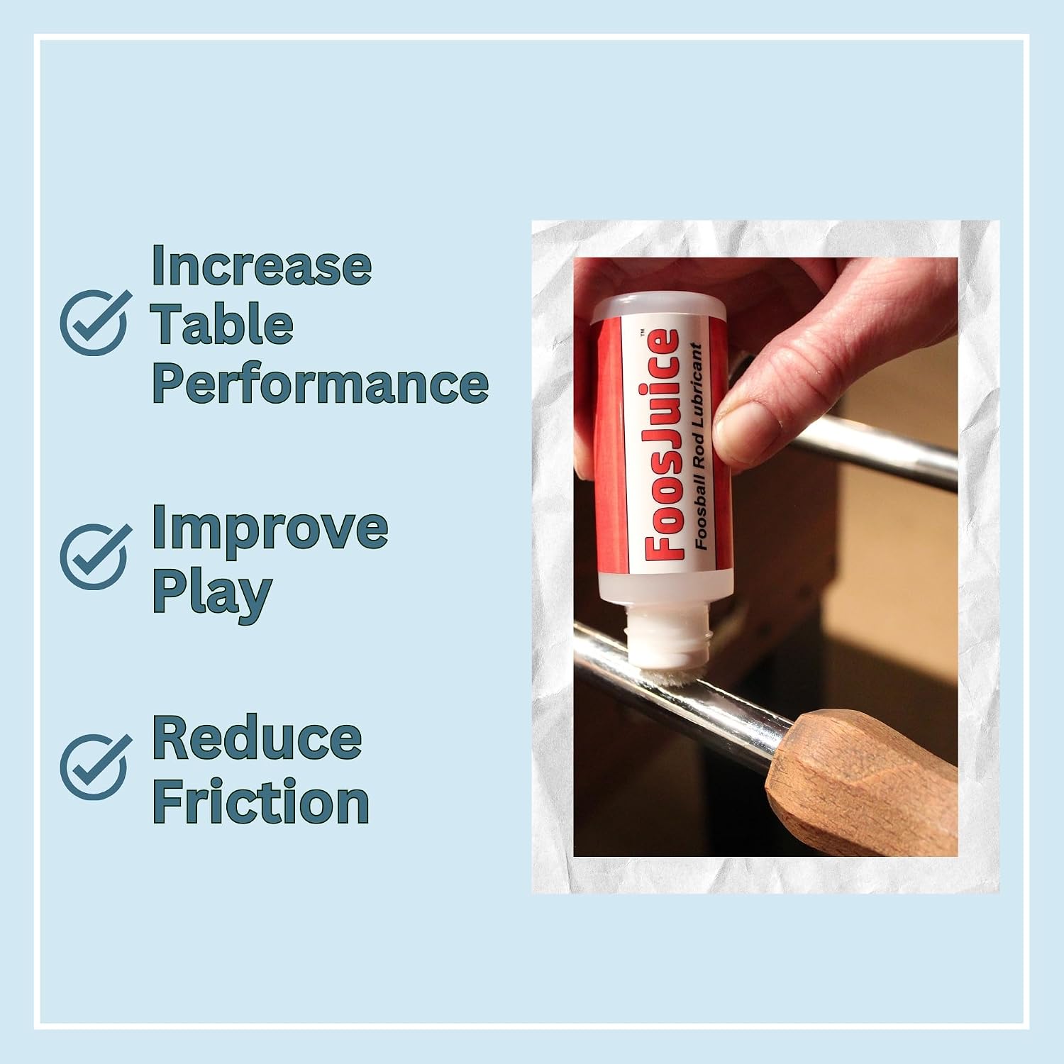FoosJuice 100% Silicone Foosball Rod Lubricant with Dauber Top Applicator - The Clean and Easy to Use Lube - Made in