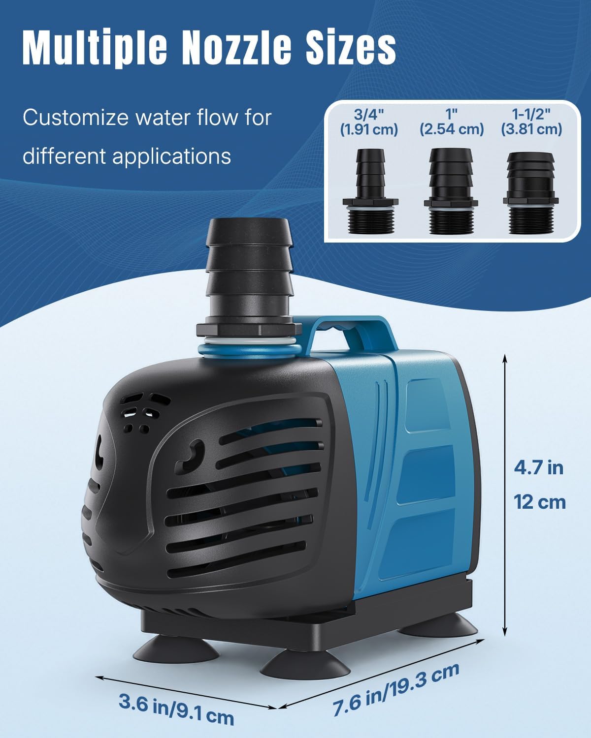 1000 GPH Submersible Water Pump, 80 W Aquarium Pump
