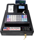 CR360 Cash Register, 4700 Lookups 50 Dept 50 Clerks, Quick Load Thermal Printer, Compact Size, Cash and Coin Drawer