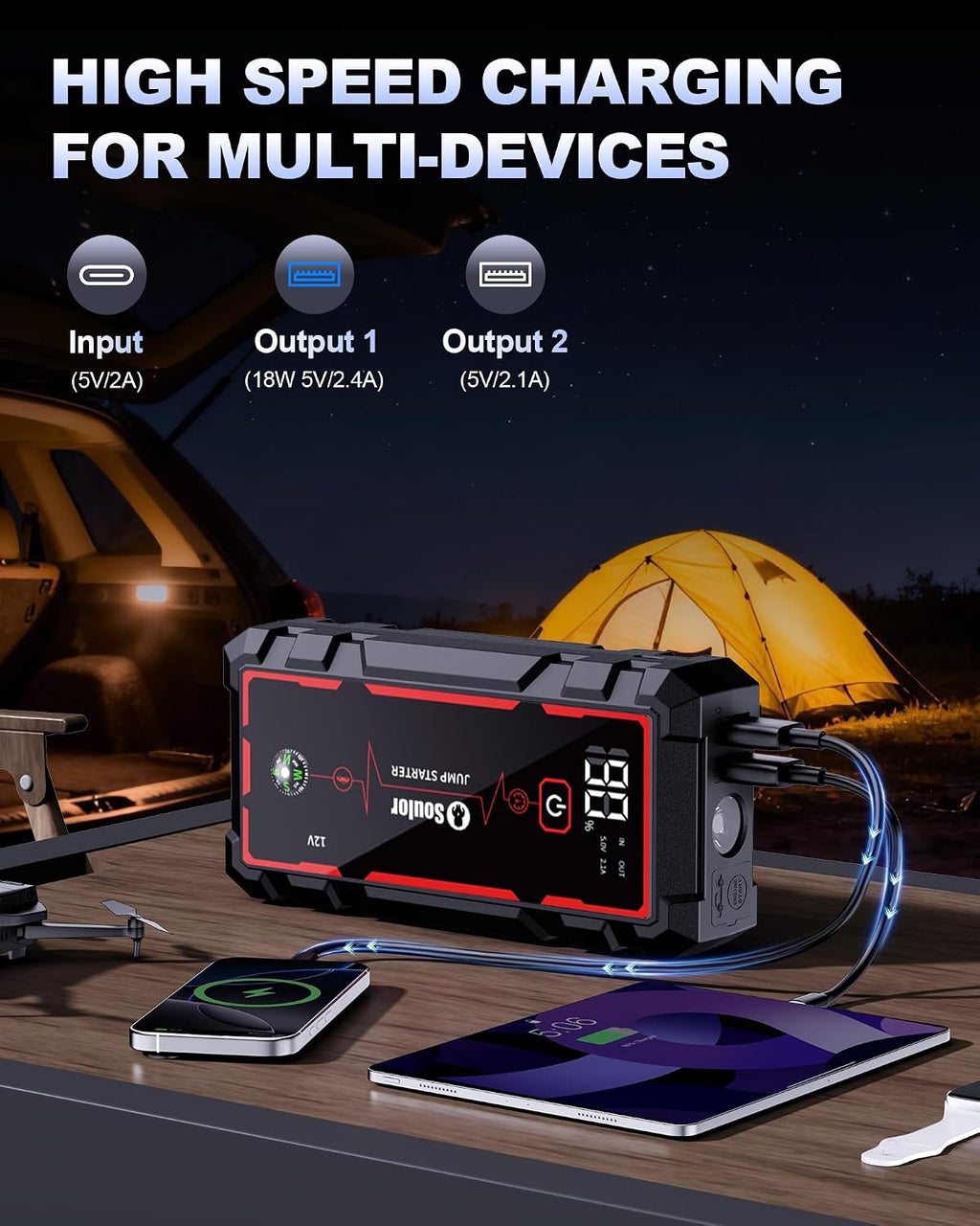 Car Battery Jump Starter Battery Jumper Starter Portable 6000A