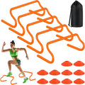 Agility Hurdles Training Equipment - Speed Hurdles and Soccer Cones with Carrying Bag for Soccer, Football, and Track