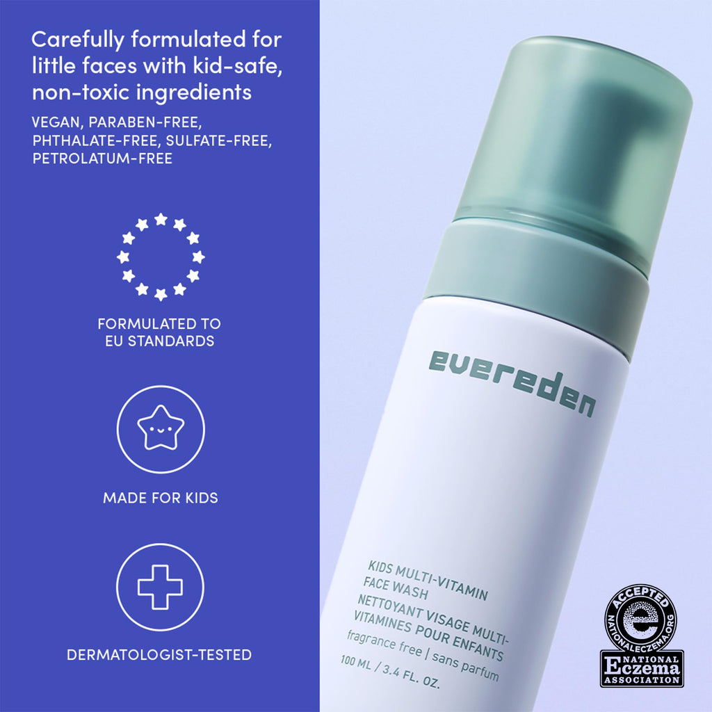 Unscented Kids Face Wash, Safe for Sensitive Skin & Gentle