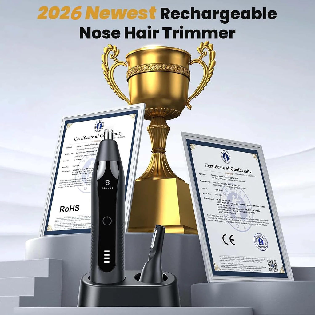 Ear and Nose Hair Trimmer for Men, 2026 Professional Painless USB Rechargeable Eyebrow & Facial Electric Hair Trimmer