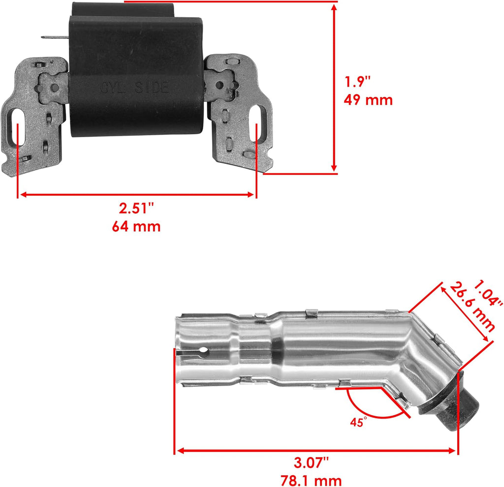 Caltric Ignition Coil Compatible with John Deere 105 107S 115 D100 D105 D110 D120 E110