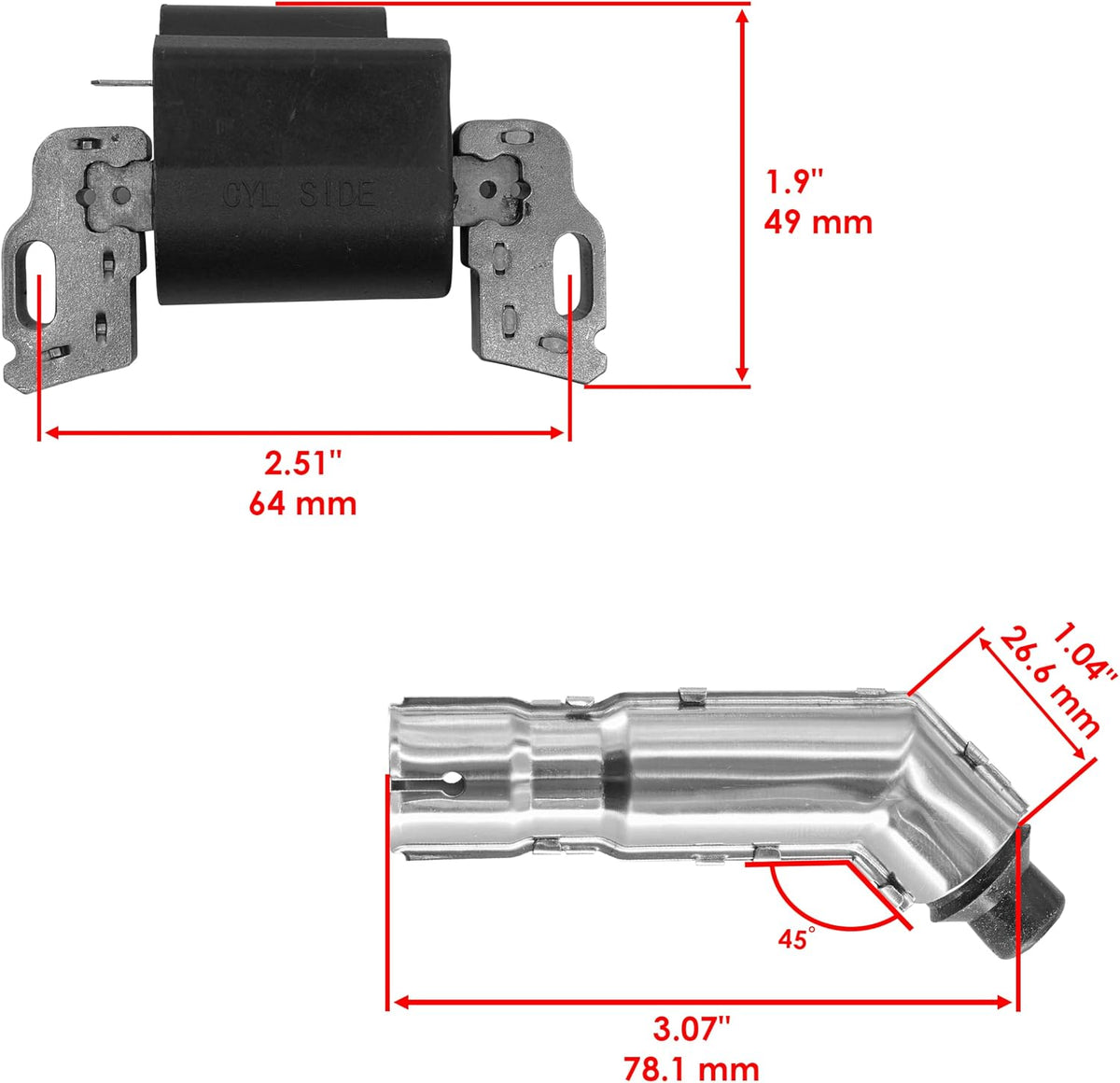 Caltric Ignition Coil Compatible with John Deere 105 107S 115 D100 D105 D110 D120 E110