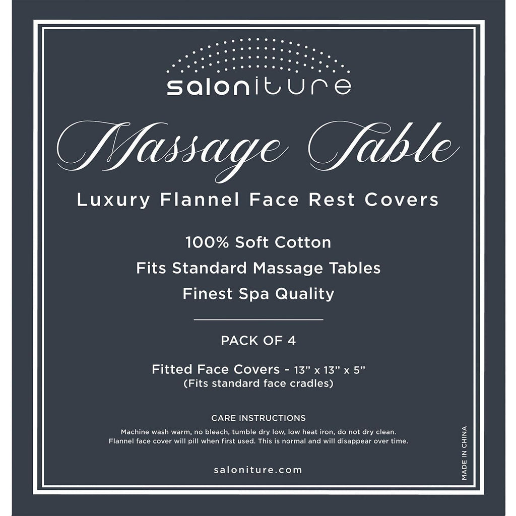 4-Pack Premium 100% Cotton Flannel Face Cradle Covers - Soft Cotton Fitted Massage Table Cradle Cover - Natural