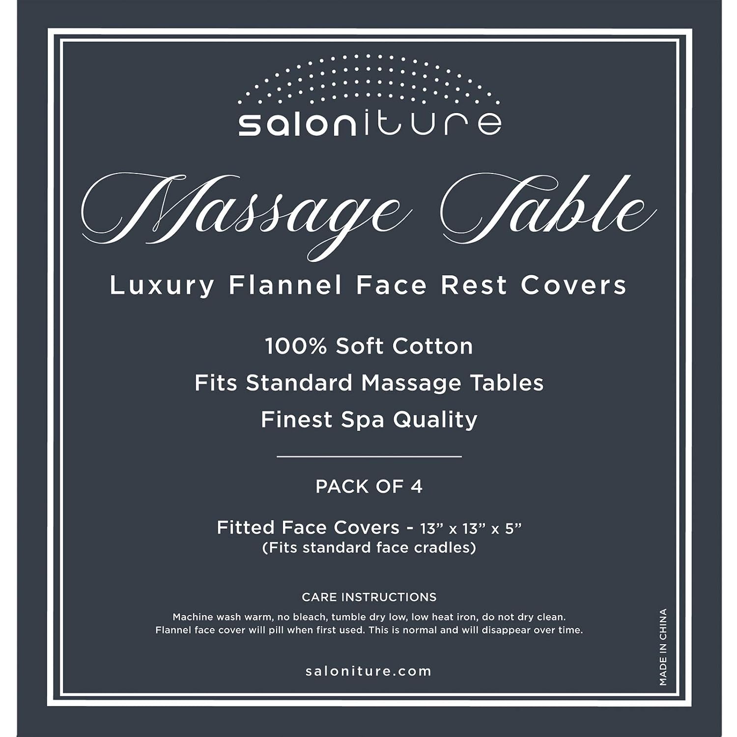 4-Pack Premium 100% Cotton Flannel Face Cradle Covers - Soft Cotton Fitted Massage Table Cradle Cover - Natural