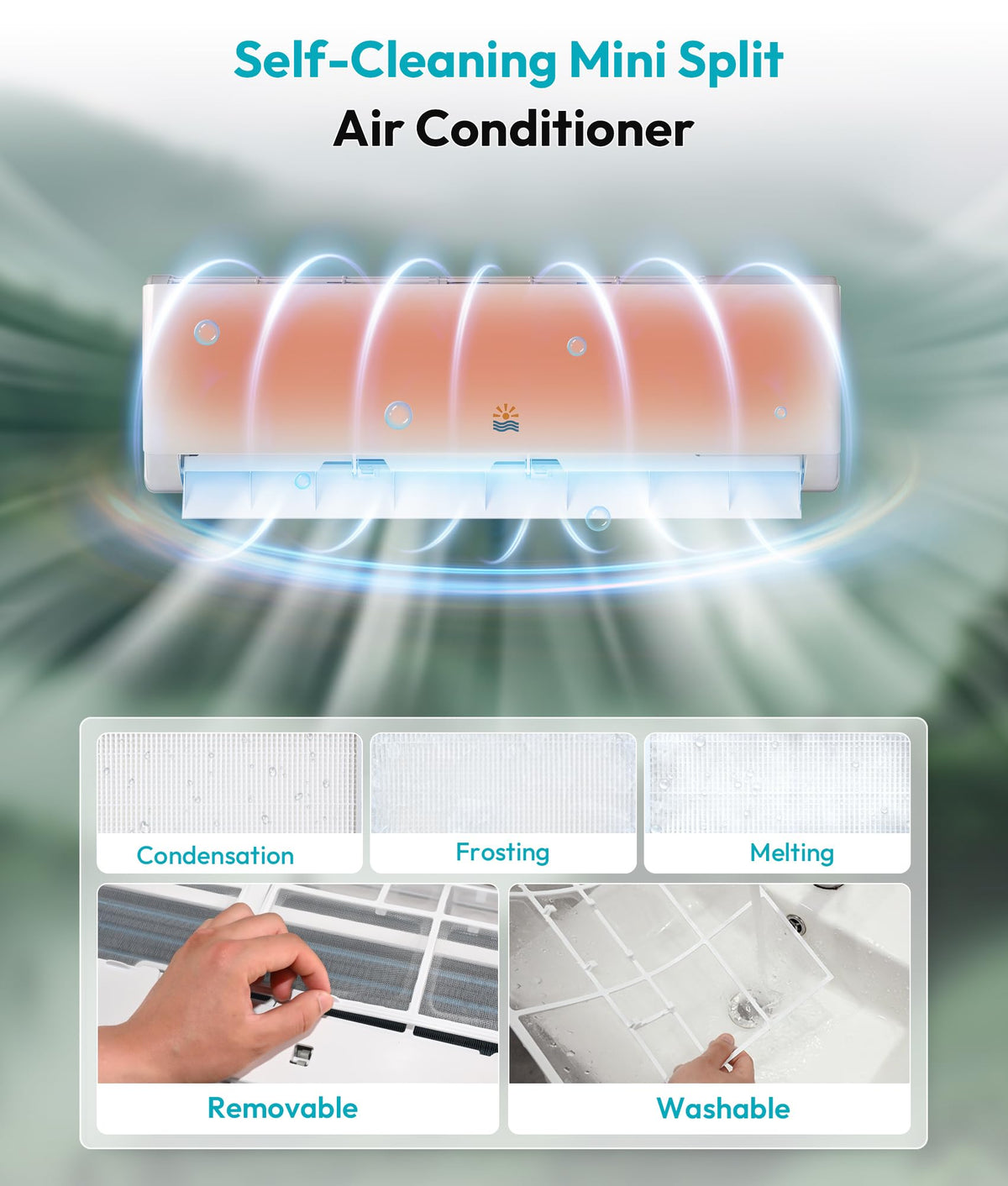 11500 BTU Mini Split AC/Heating System 17 SEER2 Ductless Inverter