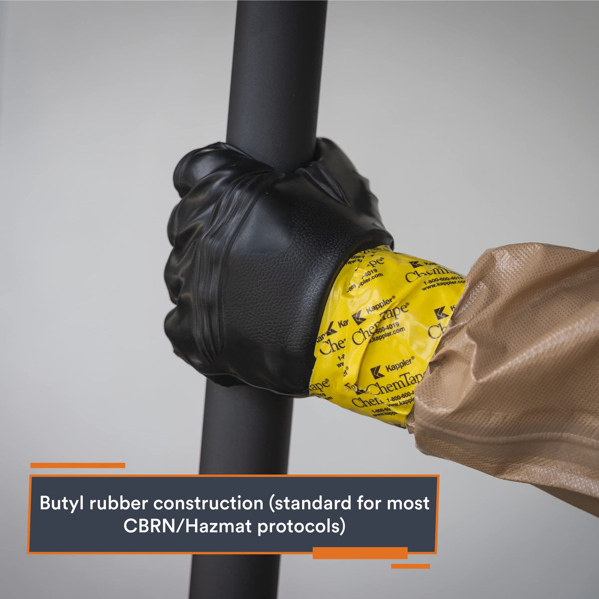 CBRN Butyl Gloves, Chemical Resistant, 1 Pair (Medium)