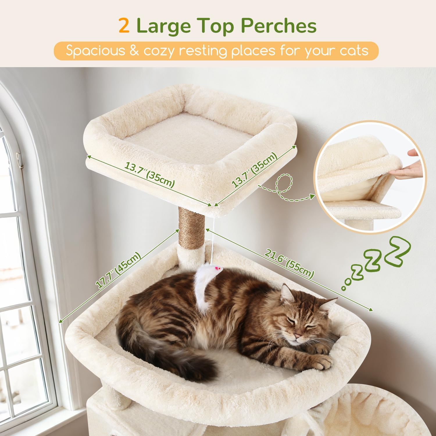 Extra Large Cat Tree Tower, 82in Tall Heavy Duty Cat Tree for Indoor Cats Large Adult Big Cat Tower with 8 Scratching