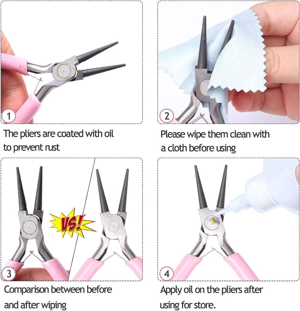 3 Pack Jewelry Pliers Set Tools for Jewelry Making and Repair | Needle Nose; Round Nose; Wire Cutters Chain Nose