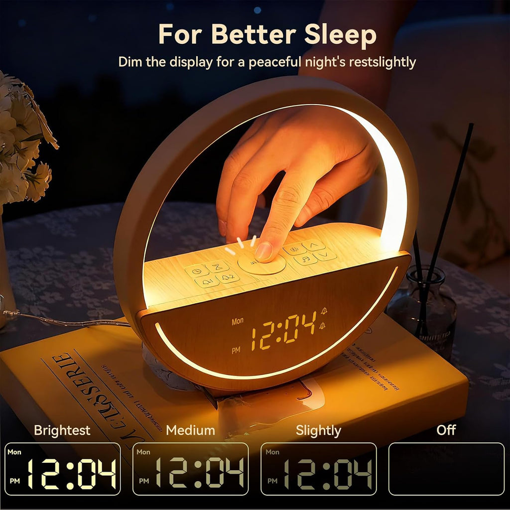 Sunrise Alarm Clock White Noise Sound Machine for Bedroom | Gentle Wake Up Light with 20 Soothing Sounds Sleep Aids