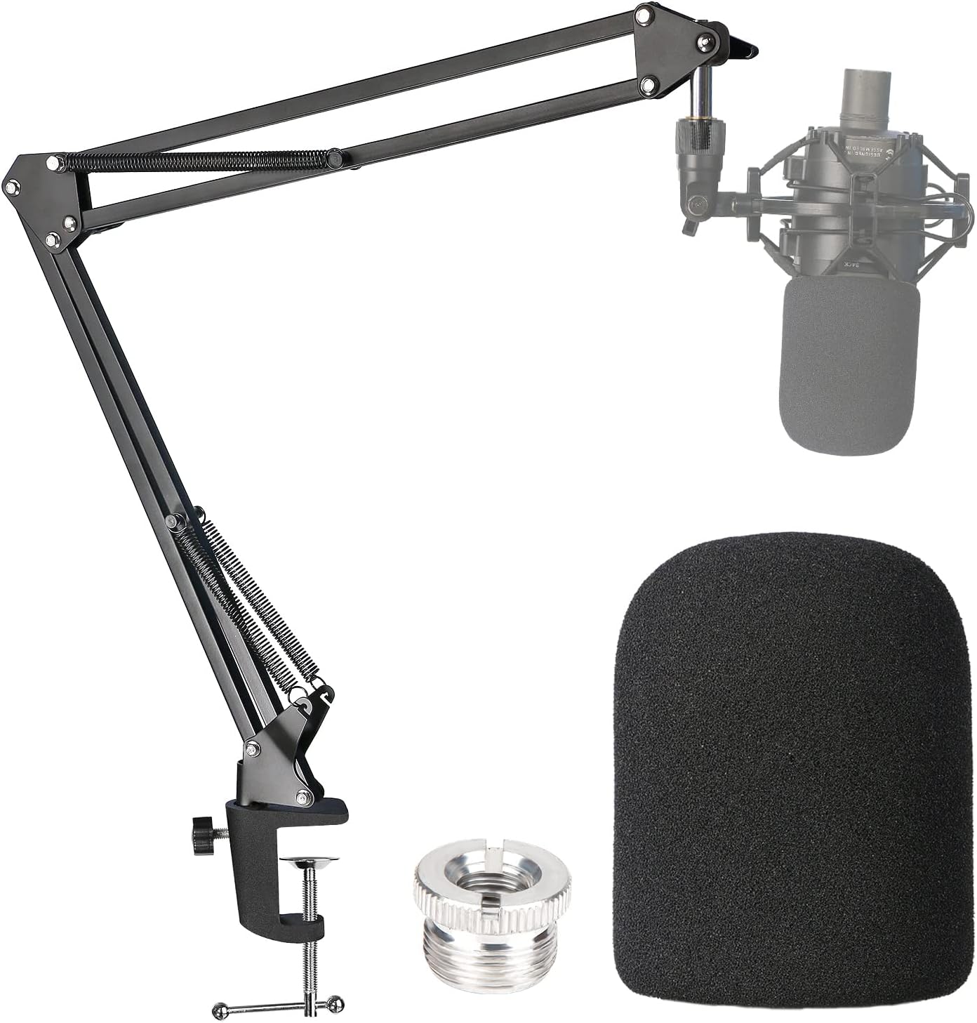 Boom Arm for Audio-Technica AT2020/AT2040, Mic Arm with Foam Cover | Suspension Boom Scissor Arm Stand with Pop