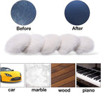 Wool Cutting Pad, Wool Buffing Polishing Pad Set, SPTA 7Pcs 3Inch (80mm) Buffing Wheel for Drill Lambs Wool Hook and