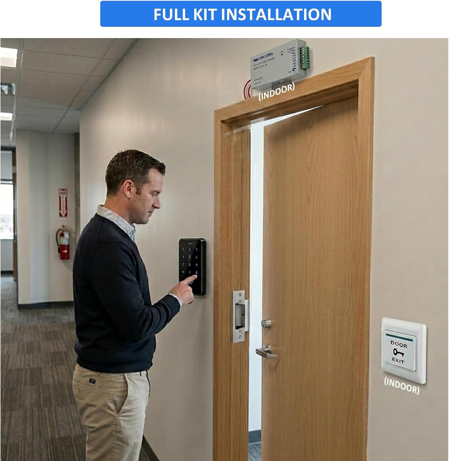 IP68 Waterproof Access Control System Kit, RFID Access Control Keypad with NC Fail-Safe Electric Door Strike, 12V