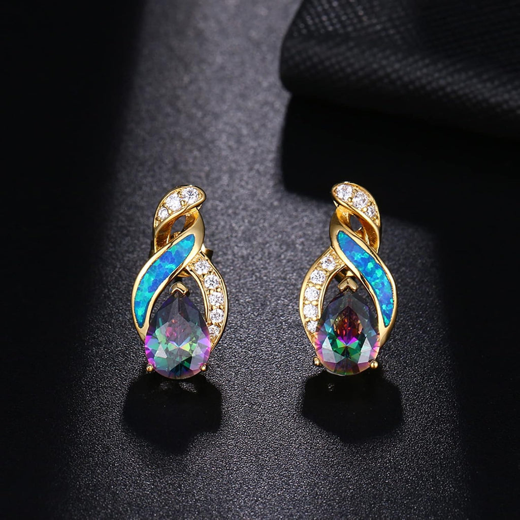 Jewelry Sets Australian Created Opal Necklace Earrings Mother's Day Gifts Jewelry for Mom