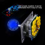 LED Colorful Illuminated Joystick, Games DIY Kit Long Handle Joystick for Gaming Cabinet Button Kit