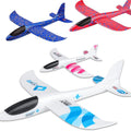 4 Pack Toy Airplanes, 17.5" Large Throwing Foam Plane, 2 Flight Mode, Aeroplane Gliders, Flying Aircraft, Gifts for 3