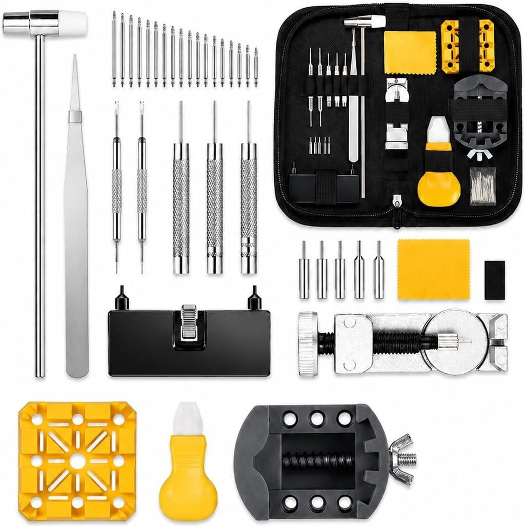 Complete 72-Piece Watch Repair Kit, Fix, Adjust Revive Making | Link Removal Accessories, Battery Replacement Tool