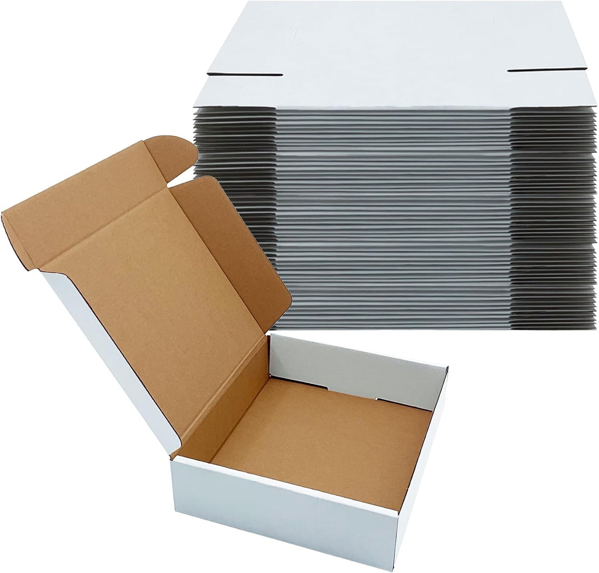 White Shipping Boxes 9x7x2 inch 25 Pack,Corrugated Mailers for E-Commerce