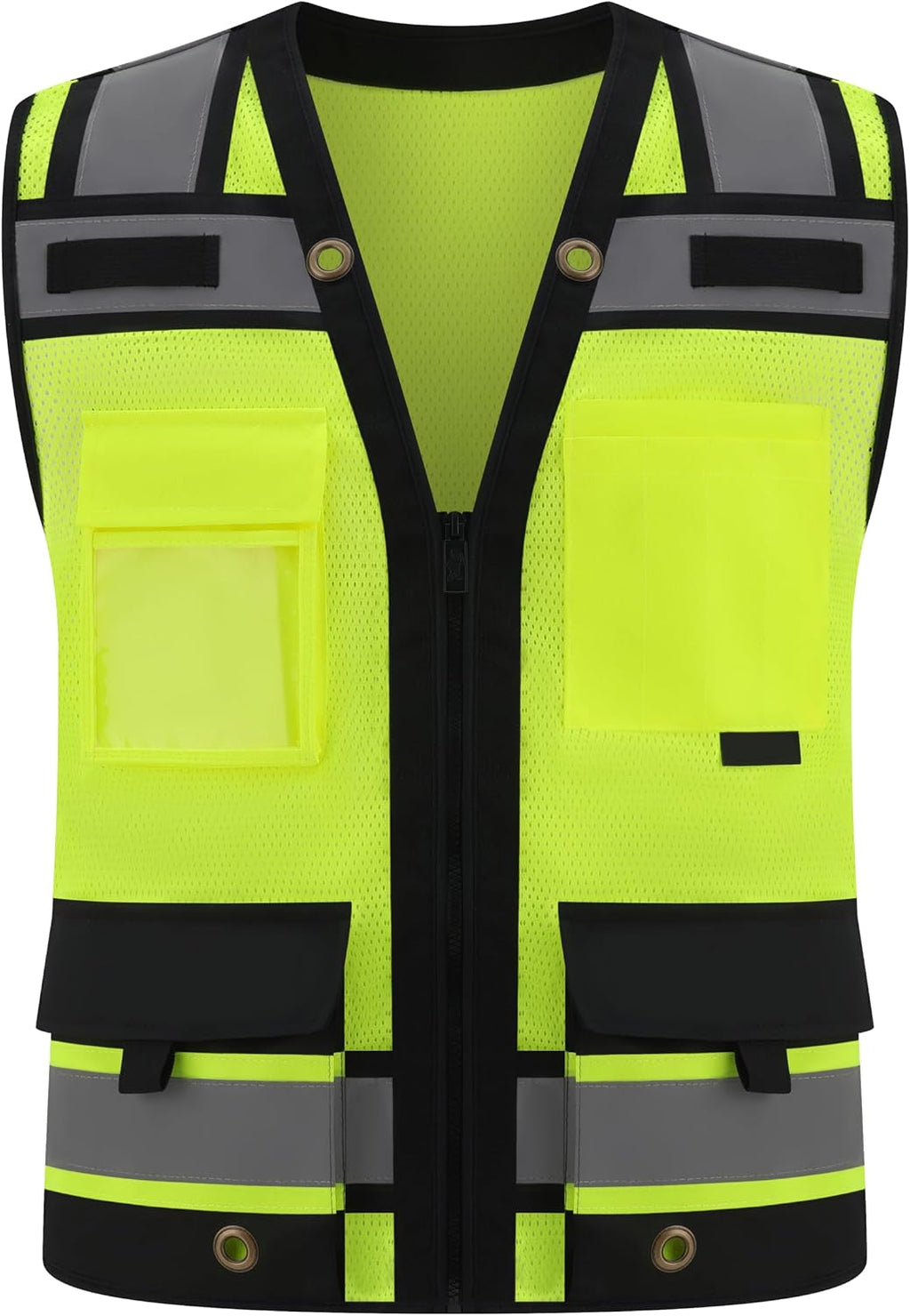 Class 2 High Visibility Reflective Safety Vests Women & Men | With 15 Pockets And Zipper Front,Meets Ansi/Isea Standards