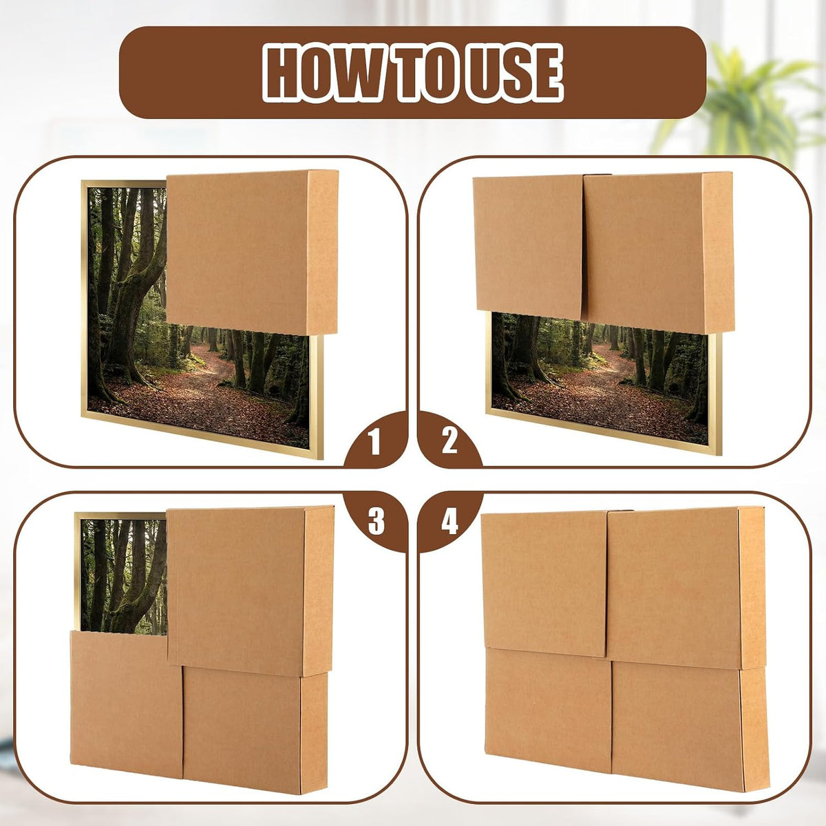 2 Sets 8 Pcs TV Picture Mirror Moving Boxes, 40" x 30" x 4"/60" x 40" x 4"