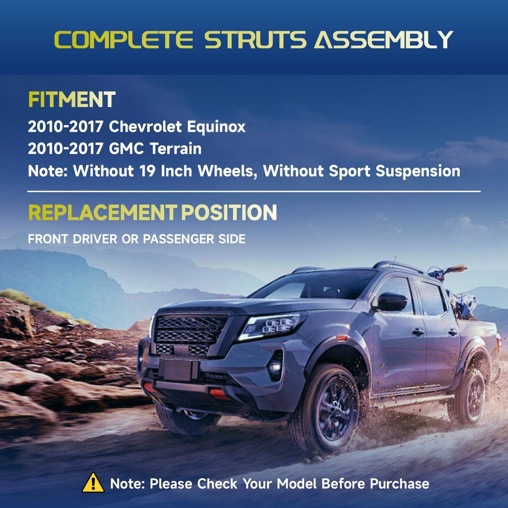 Vextone Front Struts and Shocks - Fit for 2010-2017 Chevrolet Chevy Equinox