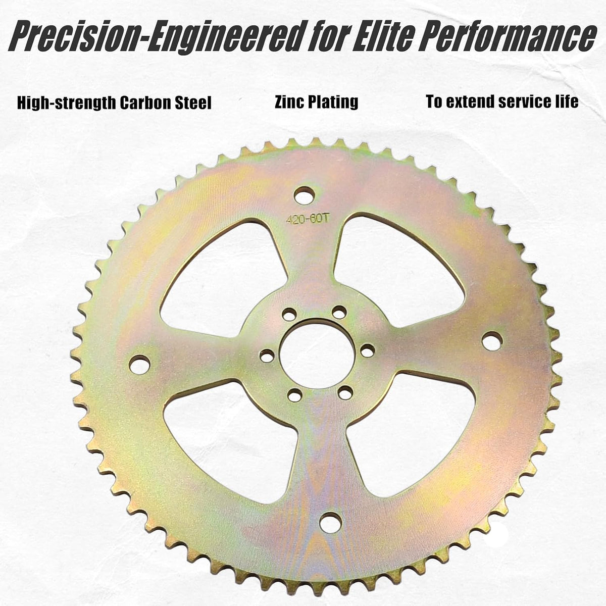 JNDO 60T Sprocket #420 Chain 6 Hole High Torque for Coleman CT100U DB30