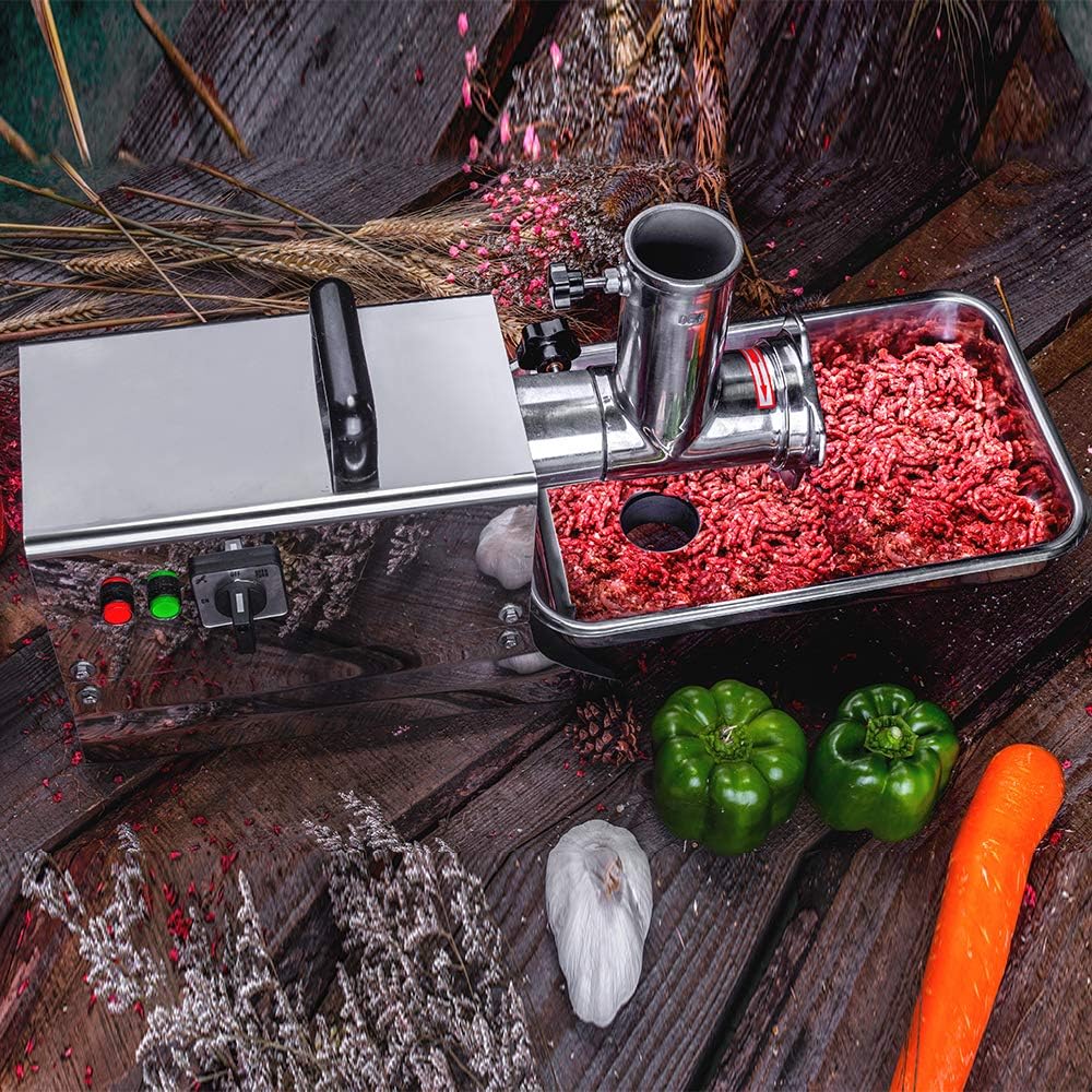 #22 1.5HP Electric Stainless Steel Commercial Grade Meat Grinder & Sausage Stuffer 1100 Watts 485 LBS Per/Hr